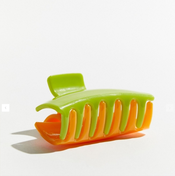 Bdg color block  green orange fun hair claw  clip - Picture 4 of 5